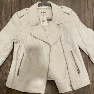 White BB Dakota Leather Jacket